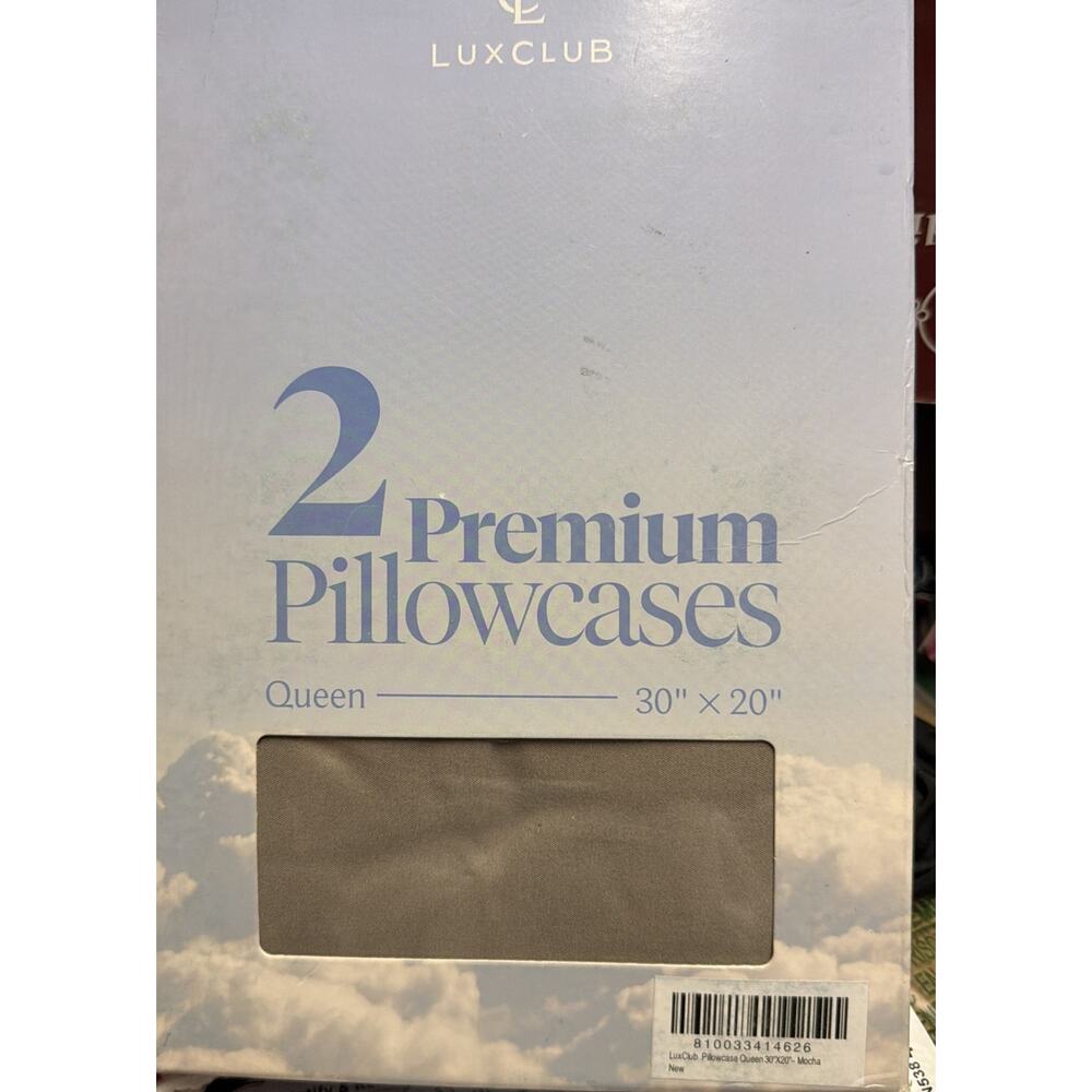 Lux Club 2 Premium Pillowcases Mocha Queen